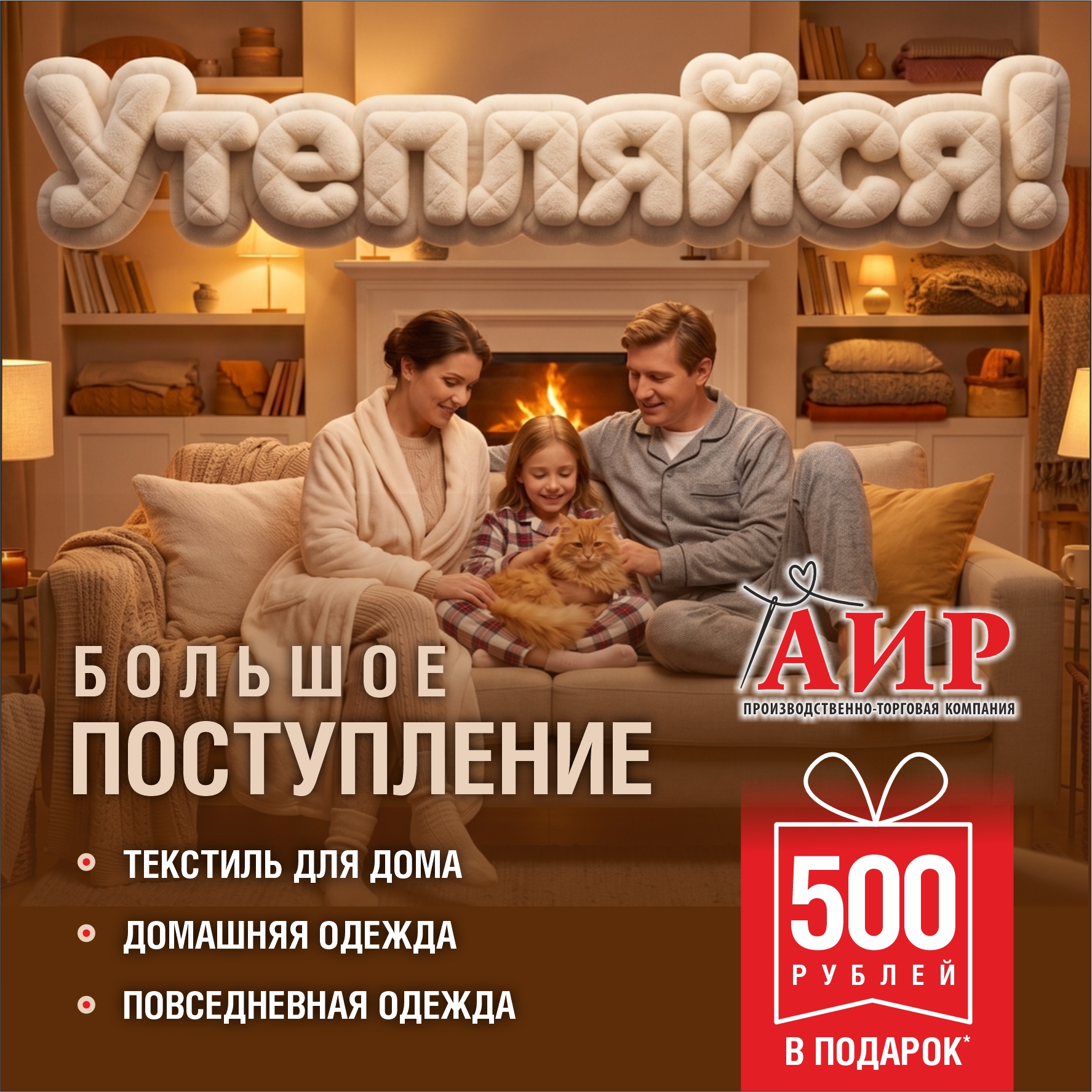 Утепляйся с магазином АИР! 500 рублей в подарок