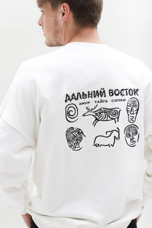 Свитшот оверсайз цв. тофу Петроглифы от АИР