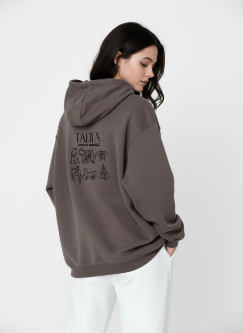 Худи оверсайз вышивка Тайга от АИР