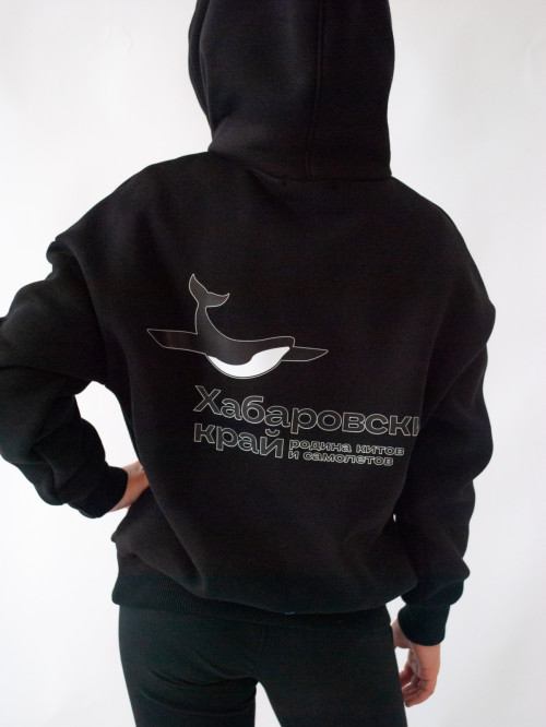 Джемпер для девочки черный принт кит от АИР