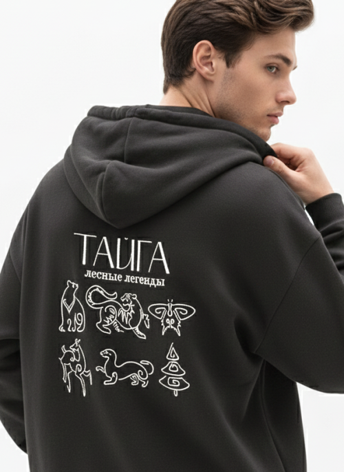 Худи оверсайз вышивка Тайга от АИР