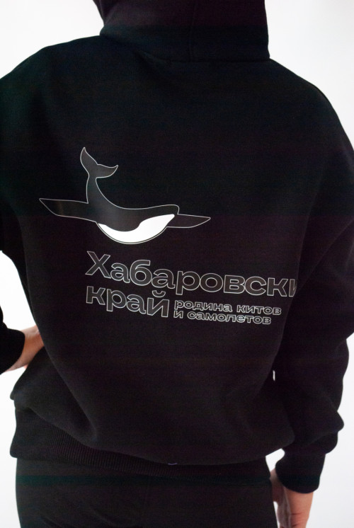 Джемпер для девочки черный принт кит от АИР