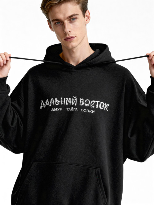 Худи оверсайз цв.черный ДВ/Петроглиф от АИР