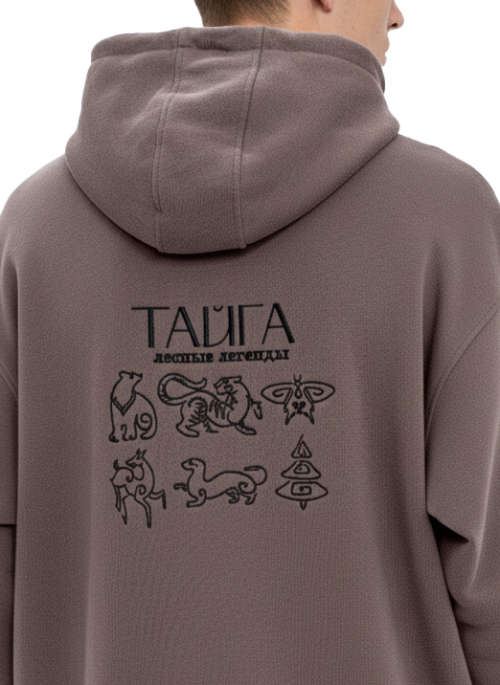 Худи оверсайз вышивка Тайга от АИР