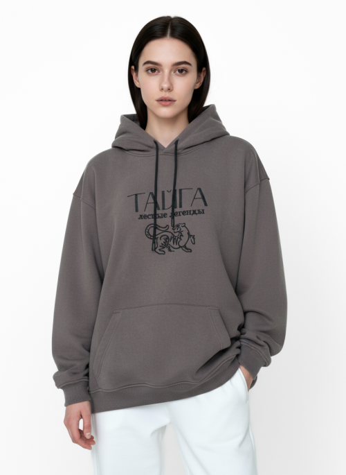 Худи оверсайз вышивка Тайга от АИР